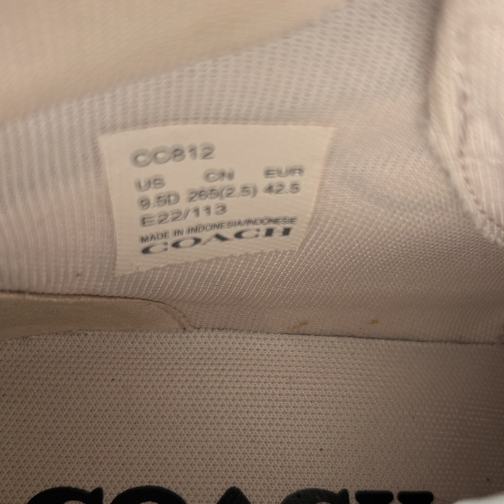 Coach black/white cream NWT, lace up sneakers, made in Indonesia size 9.5 D. - Picture 8 of 9